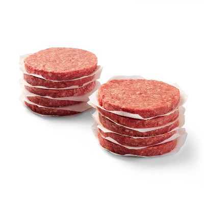 Fresh Grass Fed Beef Burger Patties 80/20 - 10ct/32oz - Good & Gather