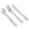 Elama 150 Piece Disposable Plastic Dinnerware Party Set for 25 Guests in White with Silver Trim - 4 of 4