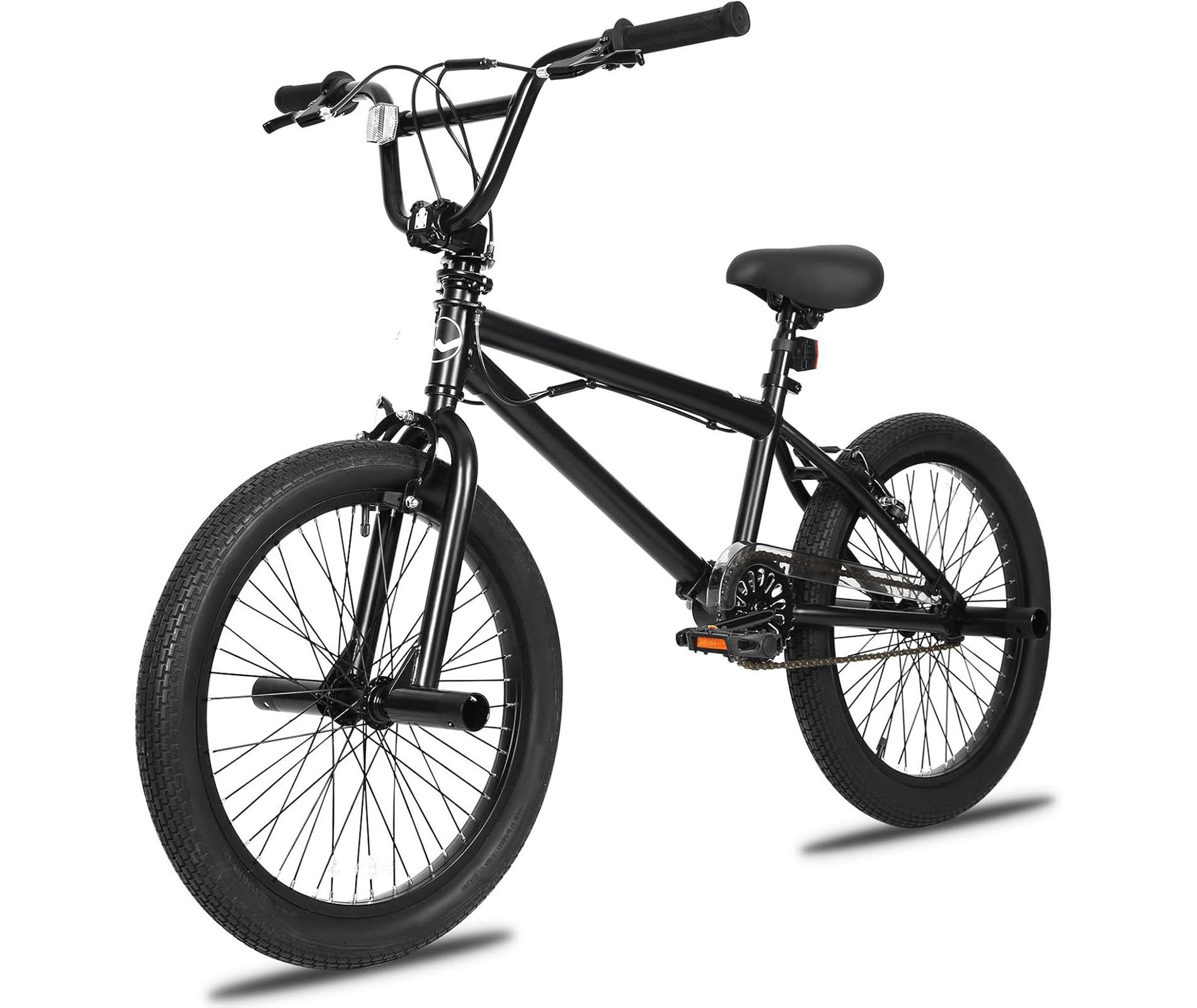 hykolity 20 inch BMX Bike Freestyle Cycling Trick Bicycle with 4 Pegs for Teenage Adults 7-18 Years Old Rider Height 48-68 inch V-Brake Black