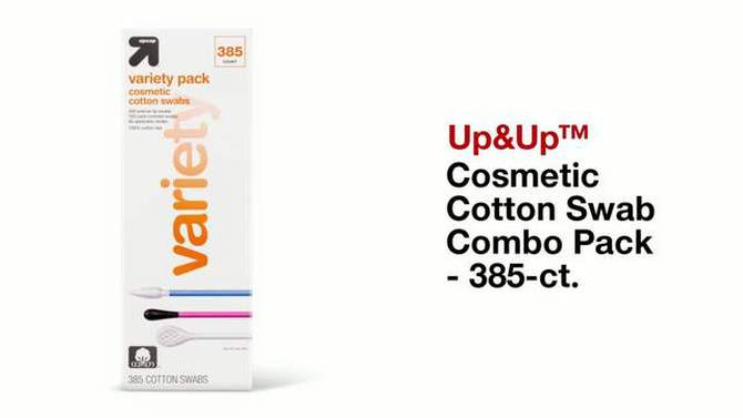Cosmetic Cotton Swab Combo Pack - 385ct - up &#38; up&#8482;, 2 of 5, play video