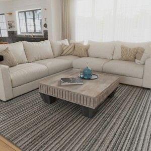 Royal Hampton Tokyo Inspired 36 Inch Square Mango Wood Coffee Table-Handcrafted with Elegant Sandblasted Gray Finish and Tapered Legs - 1 of 1