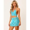 Allegra K Women's Summer Beach Hollow Out Crochet Knit Cami Top Mini Skirt Bikini Sets 2 Pcs - 2 of 4