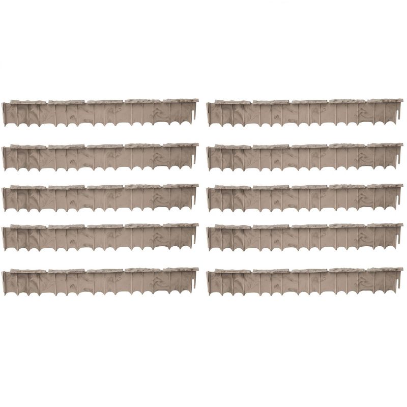 Suncast Quick Edge Resin Material 35 Inch Single Strip Natural Stone Lawn Border Edging for Patio, Gardening & Landscaping, Flagstone (10 Pack), 1 of 4