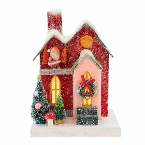 Cody Foster 7.25 In Petite Red House Putz House Santa Village Buildings - 1 of 4