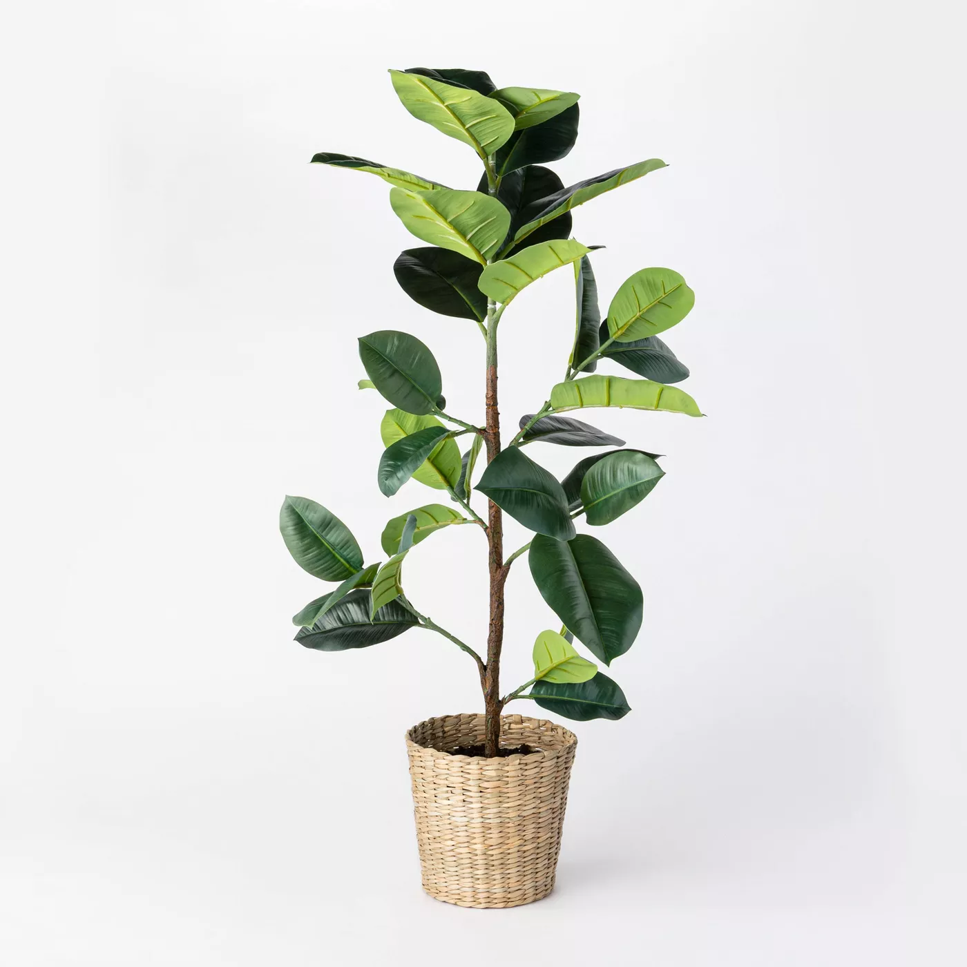 Artificial Rubber Leaf Tree in Pot Green - Threshold™ designed with Studio McGee - image 1 of 6