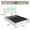 Lift Up Storage Bed Frame, Upholstered Platform Bed with Led Lights & Hydraulic Storage - 2 of 4
