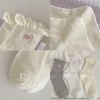 Anna-Kaci Women's 3-Pack Breathable Cotton Blend Socks with Ruffle Trim and Heart Embroidery - 4 of 4