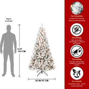 PAIHOME Flocked Christmas Tree – Snowy Artificial Holiday Tree and Sturdy Metal Stand for Home, Office, Apartment Decoration - 1 of 4