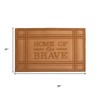 HomeRoots 24" X 36" Brown Striped Border Home Of The Brave Outdoor Polypropylene Door Mat - 3 of 4