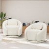 COLAMY Single Upholstered Swivel Sofa , 360°Swivel Accent Chair with Lumbar Pillow for Living Room, Bedroom, Beige - 2 of 4