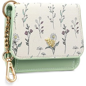 Clotth Womens Wallet RFID Blocking Slim Wallet for Women - Floral Vegan Leather Card Holder w/ 6 Slots, ID Window & Keychain - 1 of 4