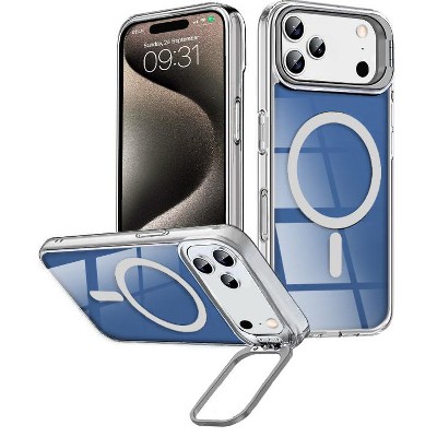 Entronix [Magnetic] Case Compatible with iPhone 17 Pro Max – [Glossy] Color Back with Camera Frame Stand