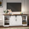 Farmhouse TV Stand for 65 Inch TV, Entertainment Center TV Media Console Table, White TV Stand with Barn Doors, Storage and Shelves - 2 of 4