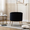 SEYNAR Modern Velvet Accent Chair,Round Upholstered Barrel Chair for Living Room - 4 of 4