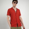 Campus Sutra Men Men's Scarlet Red Creased Shirt - 2 of 4