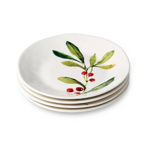 Certified International (Set of 4) 9" Holly and Vines Dessert Plates - 1 of 4