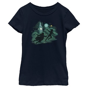 Girl's Peter Pan & Wendy Flight Silhouettes T-Shirt - 1 of 4