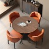 Hooseng Round Dining Table for 4, Farmhouse Style Kitchen Table Small Dinner Table with MDF Top and Metal Legs, Space Saving Dining Room Furniture - 4 of 4