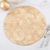 Saro Lifestyle Geometric Design Capiz Table Placemats (Set of 4), Gold - 4 of 4