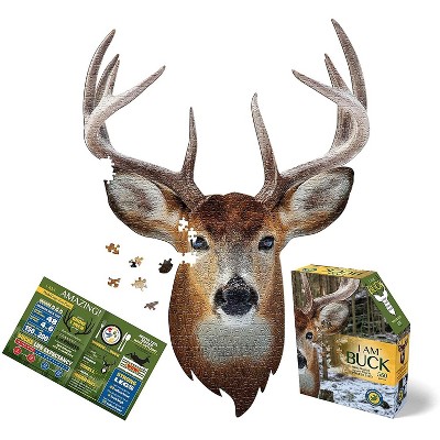 Madd Capp Games I AM Buck 550 Piece Animal Head-Shaped Jigsaw Puzzle