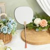 Unique Bargains Portable Double-Sided Long Handle Round Xuan Paper Folding Fans 1 Pc - 4 of 4