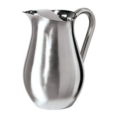 thumbnail image 2 of HUBERT® 64 Oz Stainless Steel Water Pitcher – Hammered Finish, Silver 2 of 5