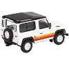 Land Rover Defender 90 Wagon White with Black Top and Stripes Ltd Ed to 1800 pcs 1/64 Diecast Model Car by Mini GT - 3 of 4
