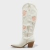 Women's Dixie Bone Floral Western Cowboy Boots with Memory Foam Insole - Universal Thread™ Off-White - image 2 of 3