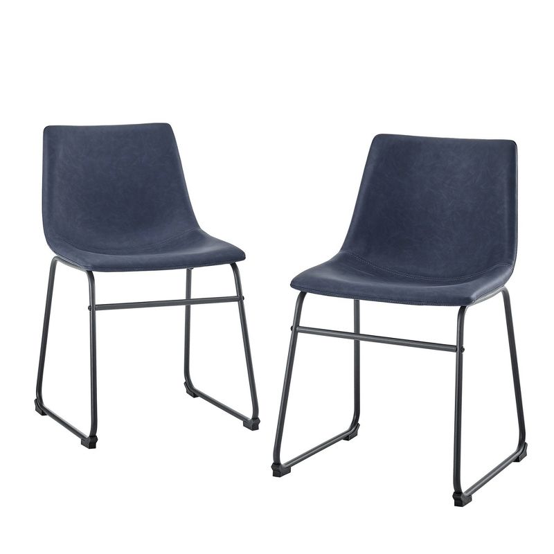 Set of 2 Laslo Modern Upholstered Faux Leather Dining Chairs - Saracina Home, 6 of 14
