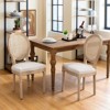 Mshliw Set of 2 Modern Dining Chairs with Rattan Back, Solid Wood Frame, Antique Painted Finish, Linen Upholstered Seat with Foam Cushion - 2 of 4
