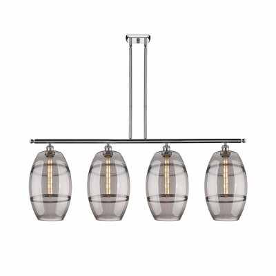Vaz - 4 Light Stem Hung Island In Industrial Style-19 Inches Tall and 48.25 Inches Wide