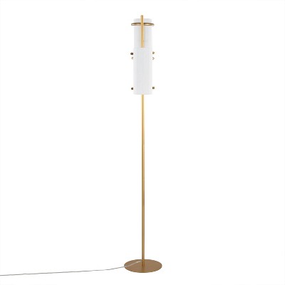 Rhonda 71" Gold Metal Floor Lamp with White Shades