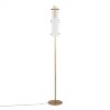 LumiSource Rhonda Floor Lamp: Dual Can Lights, White Plastic Shades, Gold Metal Base, 71" Height - 3 of 4