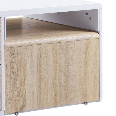 Verux Urban Loft 47" White High Gloss Wooden Coffee Table with Storage