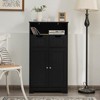 Tangkula Wooden Floor Storage Cabinet For Livingroom Bathroom Office w/Open Shelf, 2 Doors and 2 Drawers - 2 of 4