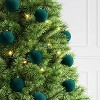 9ct 80mm Christmas Flocked Ball Ornament Set Dark Green - Wondershop™ - 2 of 4