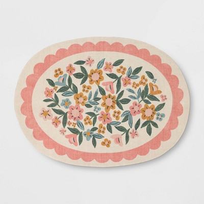 4'x6' Ditzy Floral Oval Kids' Rug - Pillowfort™