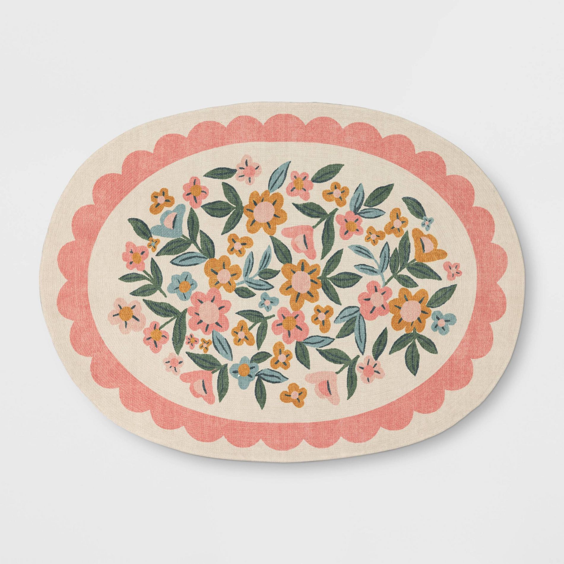 4'x5'6" Ditzy Floral Oval Kids' Rug - Pillowfort™