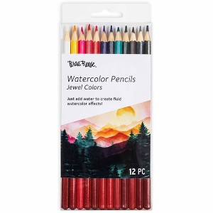 Brea Reese Watercolor Pencils-12pc Jewel Colors Rich Pigment,Water-Soluble - 1 of 4