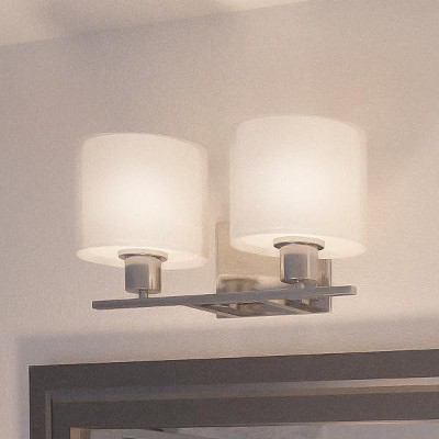 Urban Ambiance Luxury Cosmopolitan Bathroom Vanity Light,  7.375"H x 14.5"W,  Brushed Nickel Finish, UHP2510