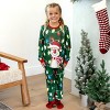 Christmas Matching Family Pajamas Set Reindeer Green Print PJS with Christmas Socks Green - 2 of 4