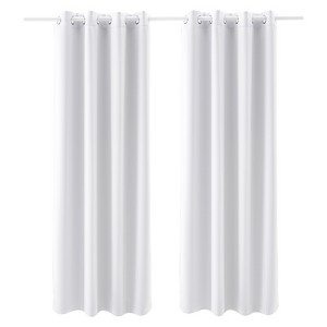 VEVOR Blackout Curtains, White Blocking Drapes for Bedroom,2 Panels Set Grommet Room Darkening Curtain,Solid Thermal Insulated Drapes,52x84 inch,White - 1 of 4