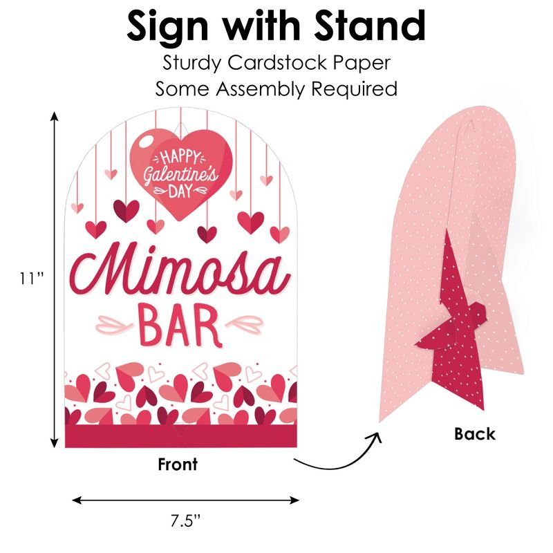 Big Dot of Happiness Happy Galentine's Day - DIY Valentine's Day Party Mimosa Bar Signs - Drink Bar Decorations Kit - 50 Pieces, 6 of 10