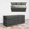 Aghana Digitals 175 Gallon PE Rattan Wicker Outdoor Storage Box with Pneumatic Lift, Inner Liner & - 3 of 4