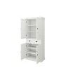 Kumasinova 71" Kitchen Pantry Cabinet with Stripes/Mi Shaped/Grid Doors,Pantry Storage Cabinet with Adjustable Shelves,Kitchen Cabinet with Drawers - 3 of 4