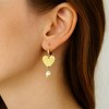 RMZ GOLD NYC Gold Heart & Pearl Drop Earrings – Romantic Elegance with Timeless Charm - 2 of 2