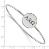 Black Bow Jewelry Sterling Silver Alpha Chi Omega Greek Life Bangle Bracelet 6 Inch - 2 of 3