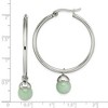 Black Bow Jewelry Green Aventurine Bead Round Hoop Earrings in Stainless Steel - 35mm - 4 of 4