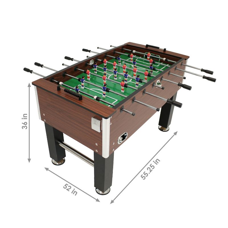 Sunnydaze Indoor Classic Faux Wood Foosball Soccer Game Table with Manual Scorers and Folding Drink Holders - 5', 5 of 15