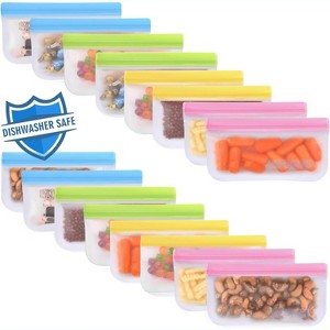 Reusable Gallon Freezer Bags, BPA Free, Extra Thick Leakproof Dishwasher Safe Food Storage Bags - 1 of 4